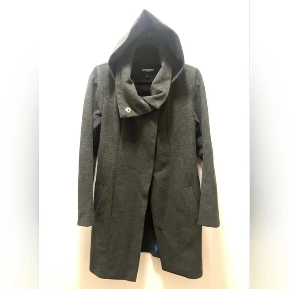 Betabrand San Francisco All day Hooded Trench Coat Gray Mock Neck M - Picture 5 of 9